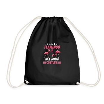 Tropischer Vogel Kostüm Geschenk Lustiges Flamingo - Turnbeutel - Schwarz - Vorne