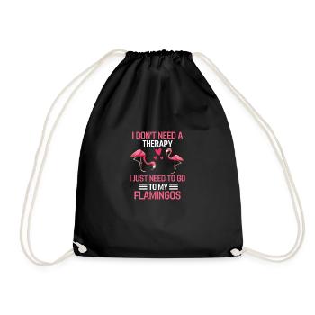 Exotischer Vogel Tier Geschenk Lustiges Flamingo - Turnbeutel - Schwarz - Vorne