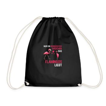 Exotisches Tier Mädchen Vogel Geschenk Flamingo - Turnbeutel - Schwarz - Vorne