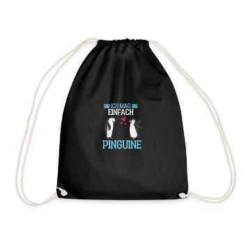 Antarktis Tierliebhaber Geschenk Vogel Pinguin - Turnbeutel - Schwarz - Vorne