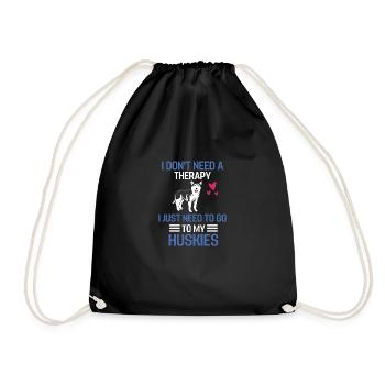 Dog Therapy Dog Lovers Gift Husky - Drawstring Bag - black - Front