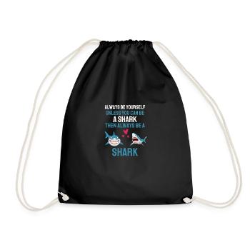 Ozean Tierliebhaber Raubtier Geschenk Lustiges Hai - Turnbeutel - Schwarz - Vorne
