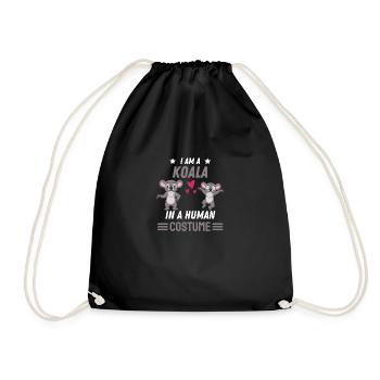 Australia Zoo Animal Costume Gift Funny Koala - Drawstring Bag - black - Front