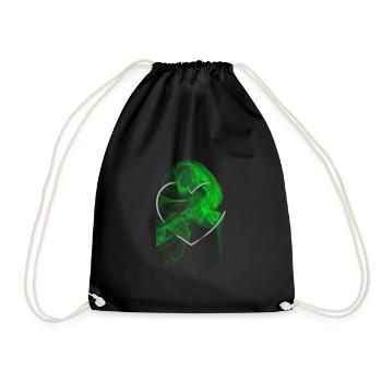 Heart with green smoke design - Drawstring Bag - black - Front