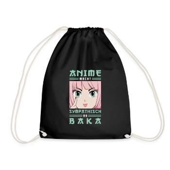 Anime Macht Sympathisch Du Baka Animes - Turnbeutel - Schwarz - Vorne