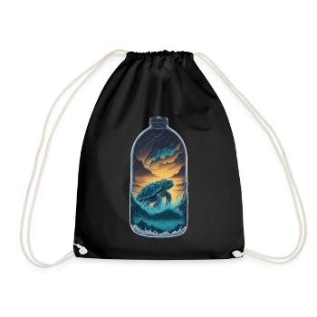 Bouteille de tortue - Sac de sport léger - noir - Devant