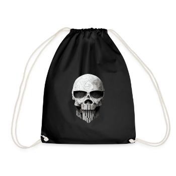 Totenkopf Metall - Turnbeutel - Schwarz - Vorne