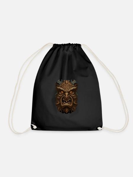 Tiki Maske - Turnbeutel - Schwarz