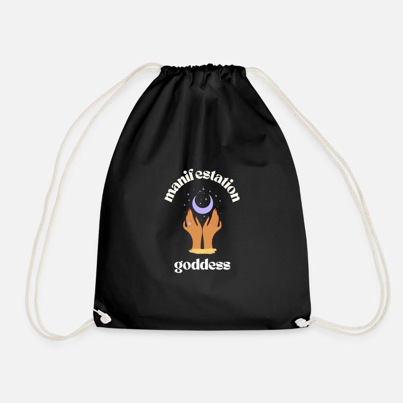 Manifestation Goddess Dark Background - Drawstring Bag - black