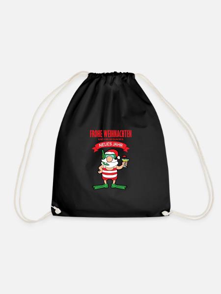Weihnachtsmann - Turnbeutel - Schwarz