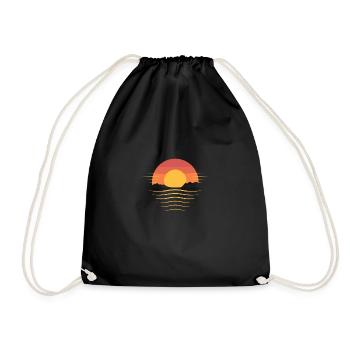 Sunset Soundwaves - Drawstring Bag - black - Front