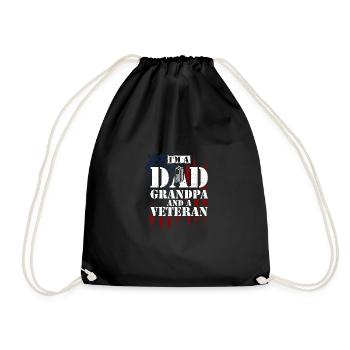 Je suis un grand-père et un vétéran - Sac de sport léger - noir - Devant