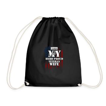 I Married My Hero Proud Veteran... - Turnbeutel - Schwarz - Vorne