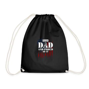 Military Dad And Proud Of It - Drawstring Bag - black - Front