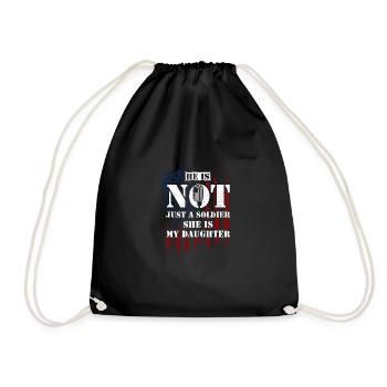 He Is Not Just A Soldier She Is... - Drawstring Bag - black - Front