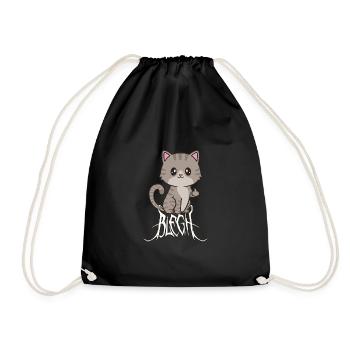 Blegh Metal Metalcore Death Metal Katze - Turnbeutel - Schwarz - Vorne