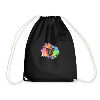 Cow Cattle Highland Cattle - Drawstring Bag - black - Front