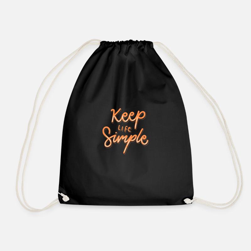keep life simple - Drawstring Bag - black