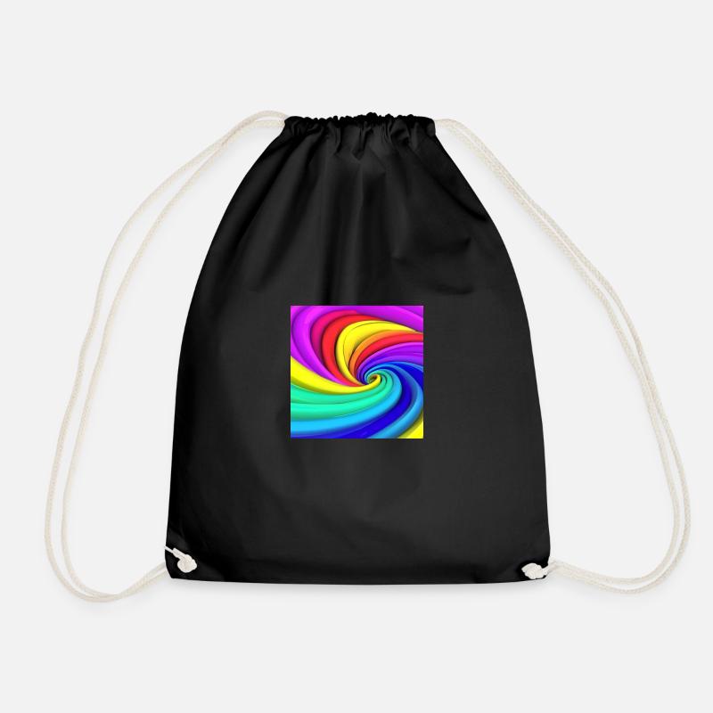 Color Spiral - Drawstring Bag - black