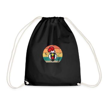 Chicken Rooster - Drawstring Bag - black - Front
