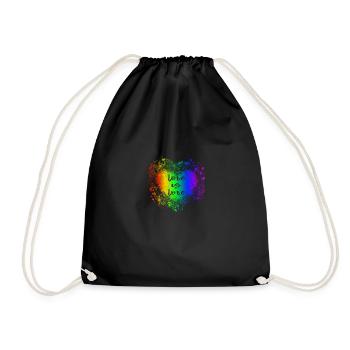 LGBT Heart Regenbogen Liebe ist Liebe Gay Pride - Turnbeutel - Schwarz - Vorne