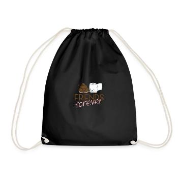 Friends Forever BFF friends buddies toilet toilet - Drawstring Bag - black - Front