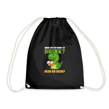 Bier oder Bier Barista Geschenk - Turnbeutel - Schwarz - Vorne
