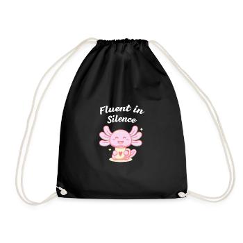 Fluently silent introverted punt - Drawstring Bag - black - Front
