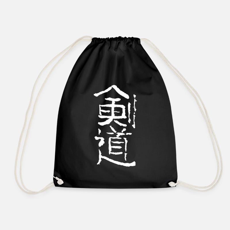 Kendo / Japanische Schriftzeichen - Turnbeutel - Schwarz