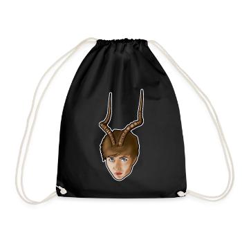 Woman with antlers - Drawstring Bag - black - Front