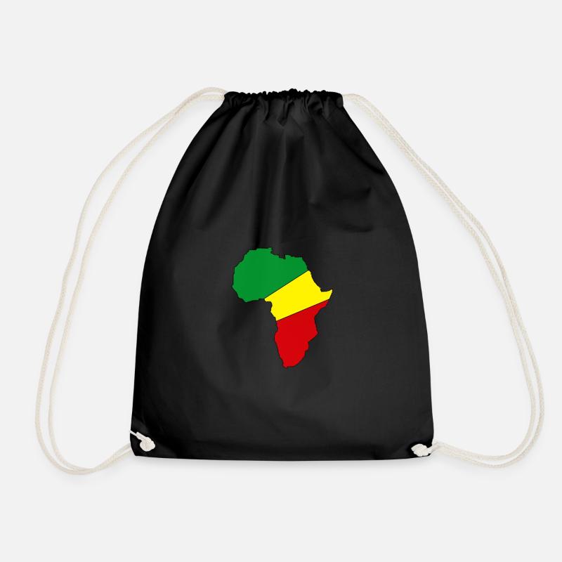 africa - Drawstring Bag - black
