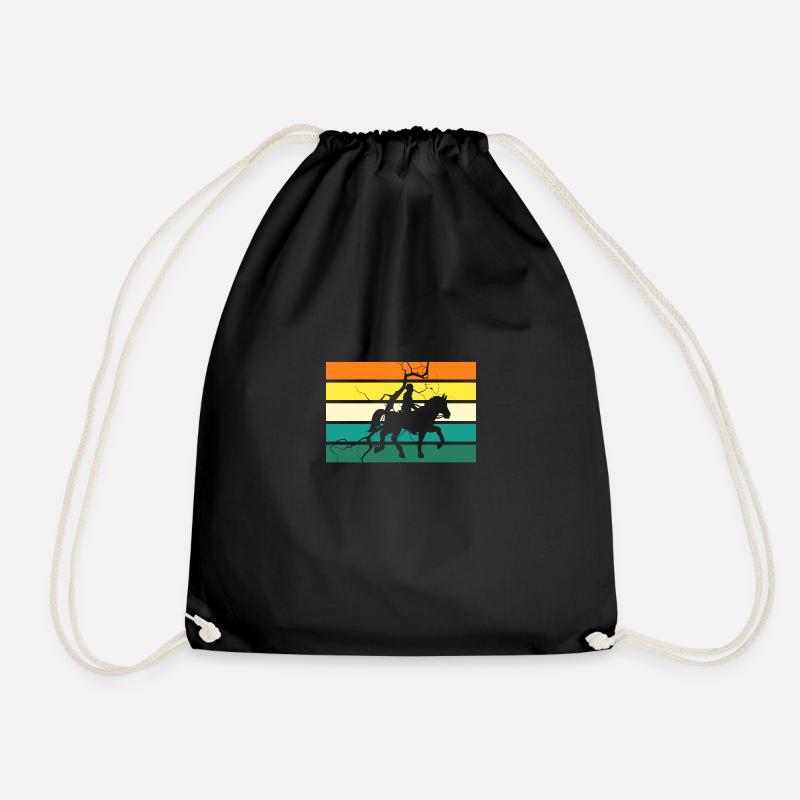 Riding Horses - Drawstring Bag - black