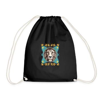 lion - Drawstring Bag - black - Front