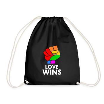 Love wins - Drawstring Bag - black - Front