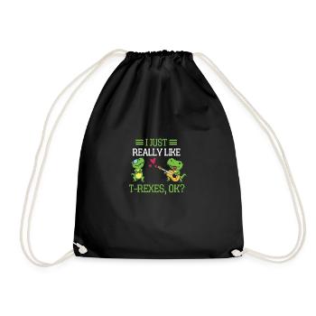 I just like T Rex Funny gift T Rex - Drawstring Bag - black - Front