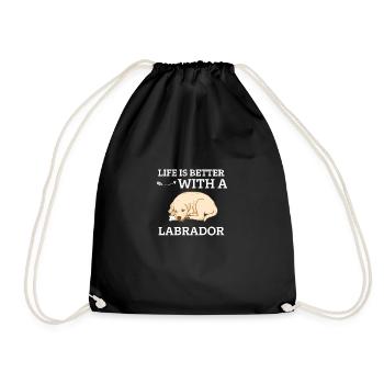 Dog Life is better with a Labrador - Drawstring Bag - black - Front