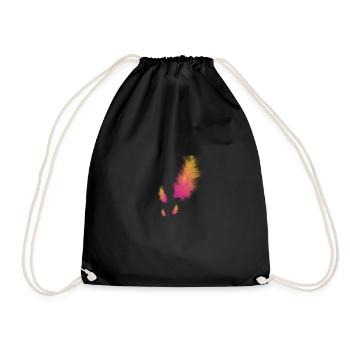 feather - Drawstring Bag - black - Front