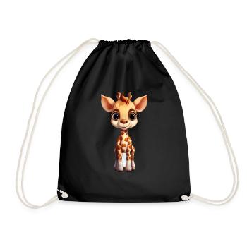 Cute Giraffe Baby - Turnbeutel - Schwarz - Vorne
