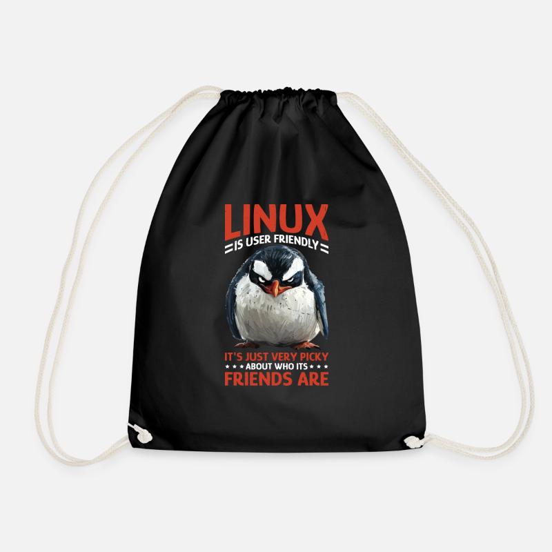 Linux Is User-Friendly Just Picky About Friends - Turnbeutel - Schwarz