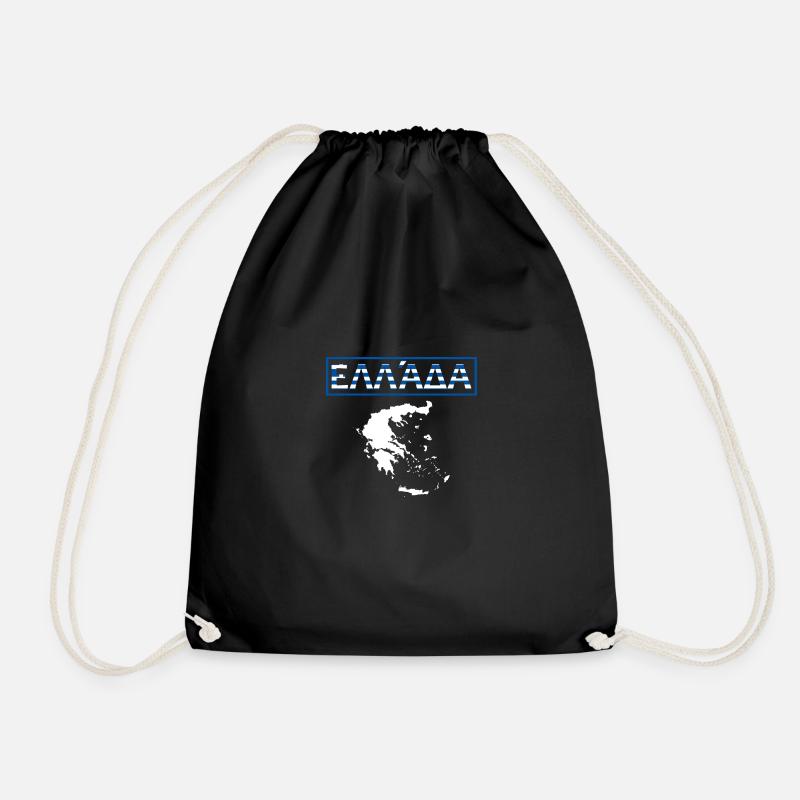 Grèce Drapeau Hellas Athènes Crète Kos Kos - Sac de sport léger - noir