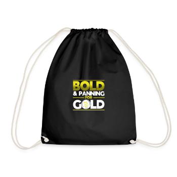 Goldwäscher Goldschürfer Goldgräber Geschenk - Turnbeutel - Schwarz - Vorne