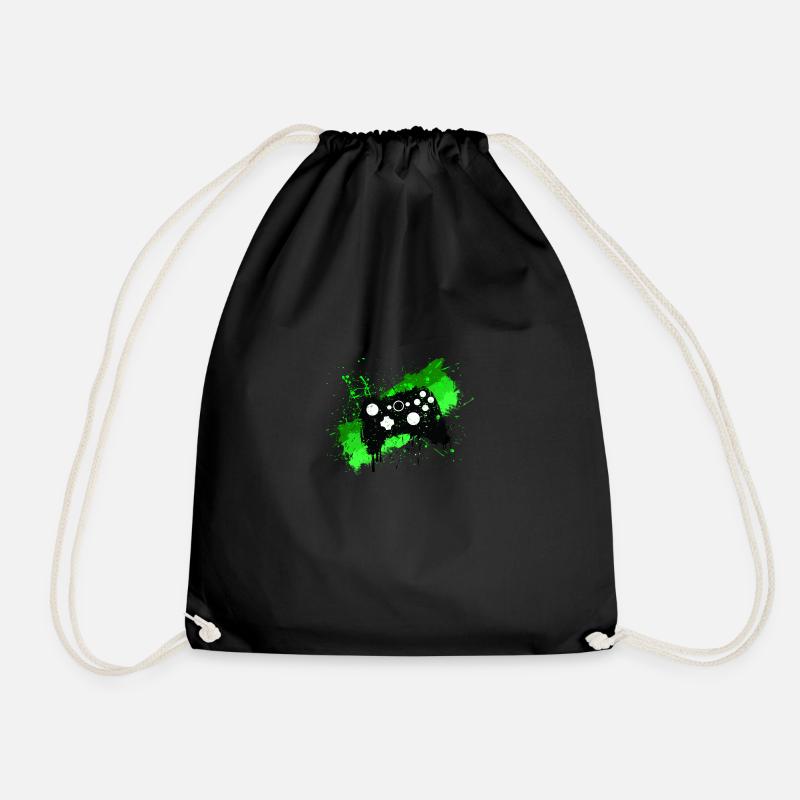 Box Graffiti Gamer - Drawstring Bag - black
