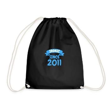 Ironic since 2011 Party Gift 12th Birthday - Drawstring Bag - black - Front