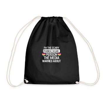 Pan Pride Month Pansexual Heart Gift LGBT - Drawstring Bag - black - Front