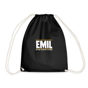 Emil - Turnbeutel - Schwarz - Vorne
