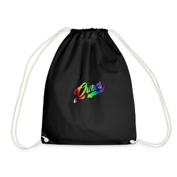 Queer LGBT Regenbogen Gay Pride CSD - Turnbeutel - Schwarz - Vorne