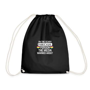 LGBTQ Pan Pride Month Heart Funny Gift LGBT - Drawstring Bag - black - Front