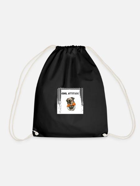 Dog - Drawstring Bag - black