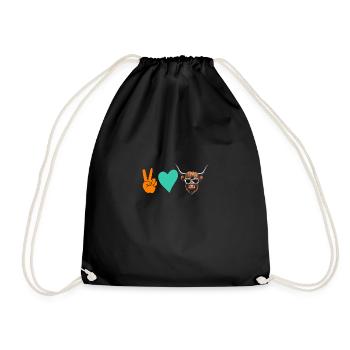 Cow Cattle Highland Cattle - Drawstring Bag - black - Front
