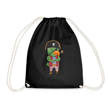 Pirat perroquet cadeau pipe chapeau tête de mort - Sac de sport léger - noir - Devant